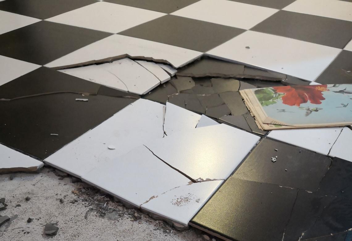 Popped-up Floor Tiles 