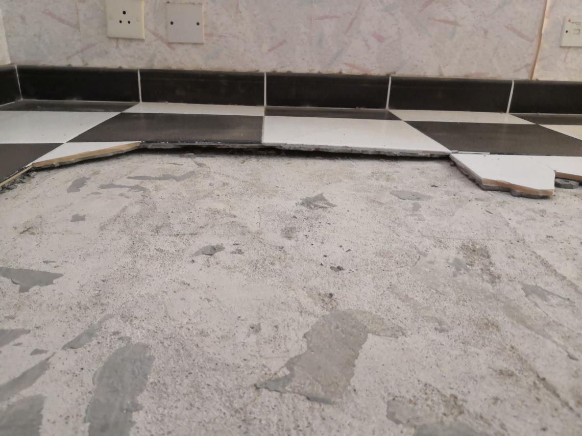 Popped-up Floor Tiles 